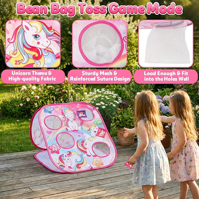 Bean Bag Toss Game for Kids - Cornhole Board Outdoor Toys for Toddlers -Party Activities Carnival Outside Yard Backyard Beach Lawn Games Toy for Kid Boys Girls Age 3 4 5 6 7 8 Year Old Birthday Gifts
