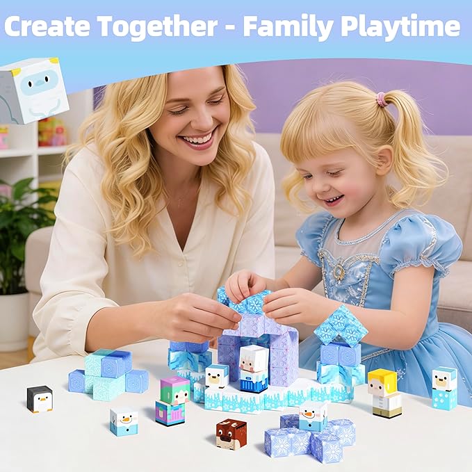 GobiDex Magnetic Blocks Magnet Building Toys, Princess Castle Toys for Girls, STEM Creative Sensory Birthday Gift for Kids Age 3+ Years Old