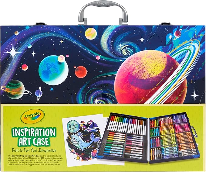 Crayola Inspiration Art Case Space Coloring Set (140pcs), Essential Easter Basket Stuffers, Art Kit for Kids, Crayons, Markers, Pencils, Easter Gifts for Kids, Ages 5+ [Amazon Exclusive]