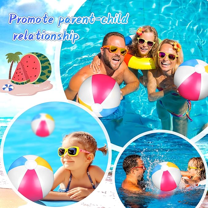 Tatuo Beach Balls 3 Pcs 12 Inch Inflatable Ball Beach Ball Swimming Pool Ball Enjoyable Pool Float Balls for Outdoor Activity Birthday Summer Party Favors Water Toys (Simple Style)
