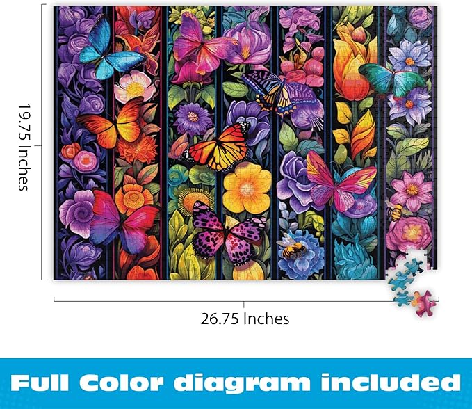 Buffalo Games - 1000 Piece Jigsaw Puzzle Bigelow Illustrations Flowers and Flyers, Made in USA, Premium Recycled Board, Full-Color Poster,