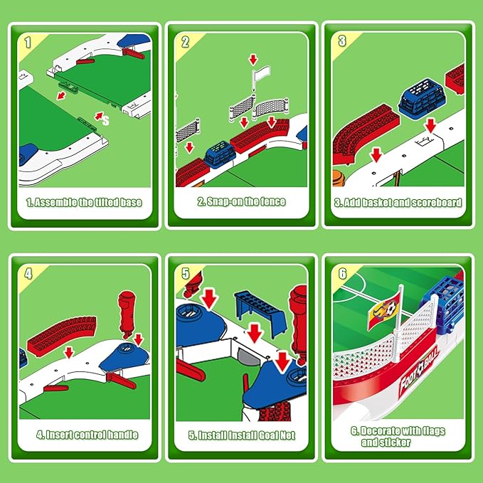 Mini Soccer Table Game for Kids - Football Board Games for 3 4 5 6 7 8 9 10 11 12 Year Olds - Pinball Interactive Indoor Sports Toys Birthday for Boys Girls Age 4-8 6-8 8-12