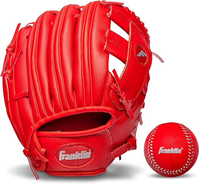 Franklin Sports Kids Baseball Gloves - RTP Youth Teeball Glove + Ball Set - Boys + Girls Teeball Mitt - Kids + Toddlers - 9.5"