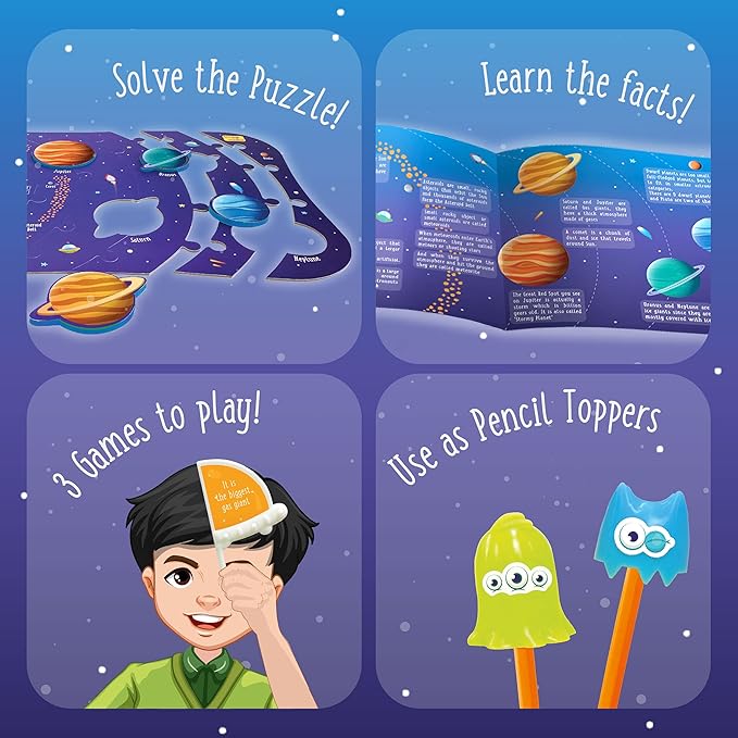 Imagimake Mapology Solar System for Kids | Educational Toys for Kids 5-7 | Space Toys | Puzzles for Boys & Girls Ages 4-8 | 6 Year Old Boy Gifts & Girl Gifts