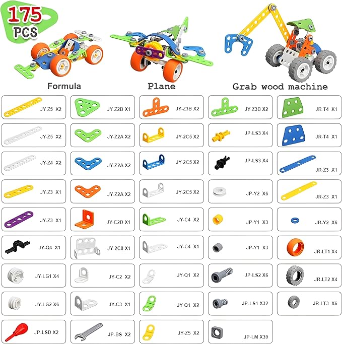 MOONTOY 11 in 1 STEM Kits Building Toys for Kids Ages 4-8 5-7, Stem Toys for 4 5 6 7 8 Year Old Boy Birthday Gift, Educational Construction Set for Boys 4-6 6-8 5-8, Creative Learning Engineering Game