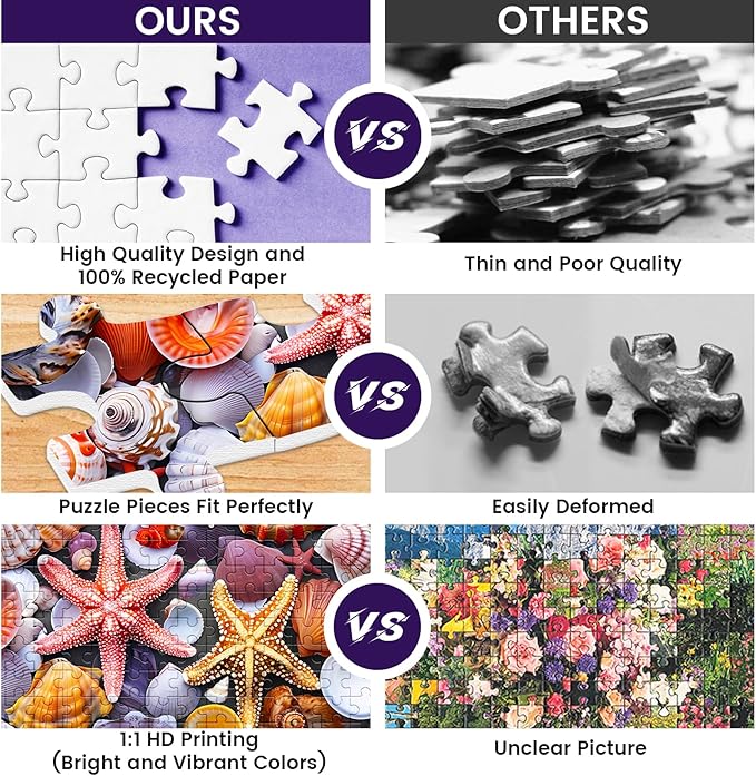 500 Pieces Jigsaw Puzzles for Adults–Colorful Beach Shells Puzzle for Adults Elderly–Recycled Paper Puzzle 500 Pieces–Glossy, Sturdy Pieces Challenging Family Game Great Gift Idea (20.5x15in)