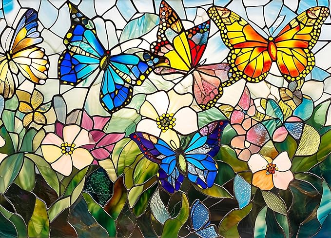 HUADADA Jigsaw Puzzles for Adults 1000 Pieces, Butterfly Letter on Back Interlock Perfectly No Dust, Home Decors Family Challenge Toys for Men Women Elders Seniors (27.5"x19.6"), 1:1 Poster
