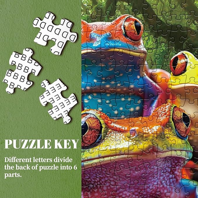 Colorful Frog Puzzle 1000 Piece for Adults, Rainbow Frogs Jigsaw Puzzle Nature, Forest Animal Scenic Puzzles