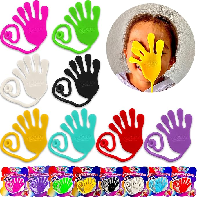Jumbo Giant Sticky Hands, 13-in Total Length (2 Pack Assorted) Mega Large Fun Stretchy Silly String Toy for Kid Adult, Stress Anxiety ADHD Relief, Party Favors, Birthday Gift, Classroom Prizes