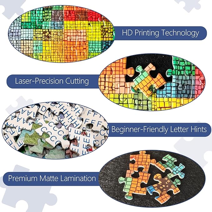 1000 Pieces Puzzle for Adults, Challenging Hard Fragments of Color Jigsaw Puzzles, Premium Matte Finish, 27.56 x 19.68 Inches, Perfect for Game Nights
