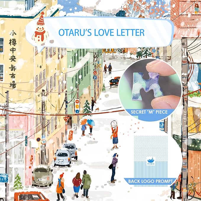 MOMIBOOK Puzzles for Adults 2000s Piece Jigsaw Puzzles of Otaru's Love Letter, Painting Image Winter Snow Twon Difficult Challenging Hard Impossible Puzzle Unique Funny Christmas Birthday Gifts