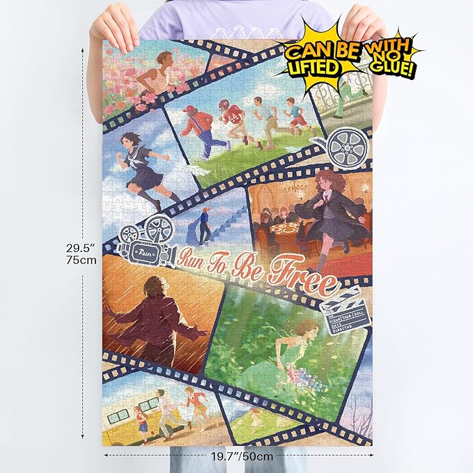 MOMIBOOK 1000 Piece Puzzle for Adults Jigsaw Puzzles of Rushing Towards Freedom, Touch Film Painting Image Challenging Hard Impossible Puzzle Unique Funny Party Christmas Birthday Gifts