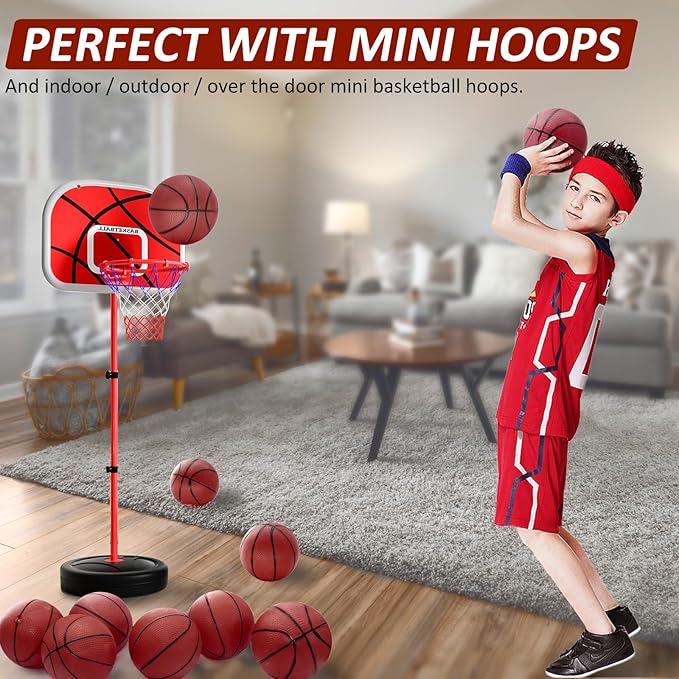 30Pcs 7" Inflatable Mini Basketball Balls Bulk Inflatable Small Basketballs Set, PVC Small Basketballs for Over The Door Basketball Hoop Games Party Favors Indoor Outdoor Play Adults Kids Pool Beach