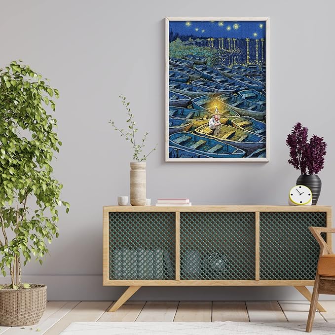 Antelope - 1000 Piece Puzzle for Adults, Van Gogh Jigsaw Puzzles 1000 Pieces by Artist Alireza Karimi Moghaddam, 29.5" x 20.5", Van Gogh Jigsaw Puzzle, (The Night Boats)