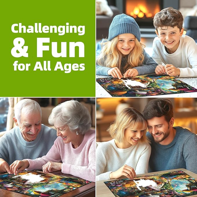 Blueforest 1000 Piece Jigsaw Puzzle for Adults - Magical Forest Living Room Scene, Intermediate Difficulty Puzzle with Premium Cardboard, 27.5"x19.7" Size for Relaxation, Family Bonding & Gifting