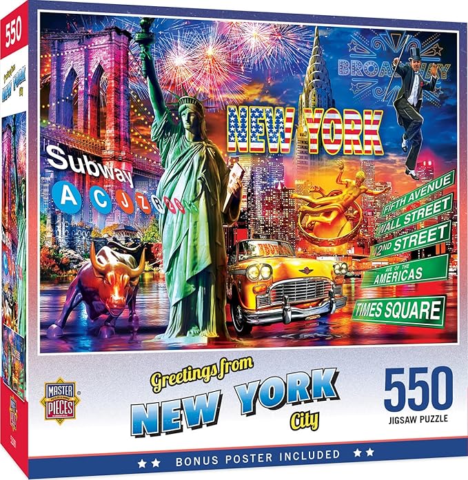 MasterPieces - 550 Piece Jigsaw Puzzle, New York City, Fun for Adults, Family, Kids, 18" x 24"