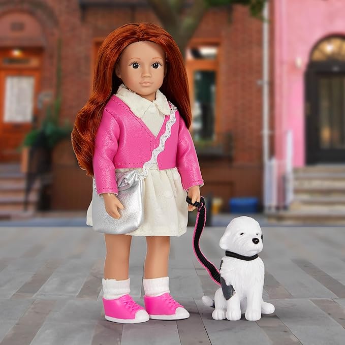 Lori – Mini Doll & Toy Dog – 6-Inch Doll & Puppy – Play Set with Outfit, Animal & Accessories – Playset for Kids – 3+ Years– Emmelina & Otis