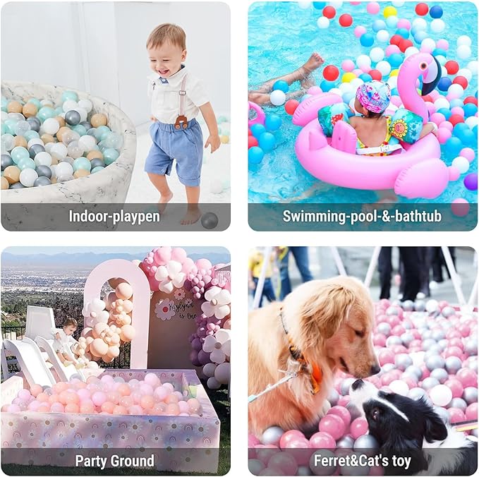 STARBOLO Ball Pit Balls for Toddlers Phthalate Free BPA Free Non-Toxic Crush Proof Play Balls for Toddlers Kids Pool Playhouse Pack of 100 200 500