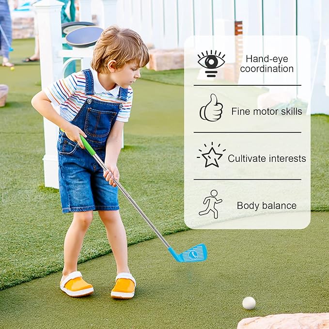 Liberry Toddler Golf Set, Retractable Toy Golf Clubs for Kids Ages 2 3 4 5, Indoor and Outdoor Sports Games Birthday Gift for Boys Girls