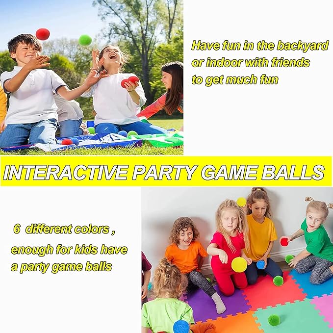 6-Pack Soft Fleece Balls Large 5-inch Dodgeball Playground Balls, Rainbow Pack Size for Dodge Ball, Handball, Camps and Schools