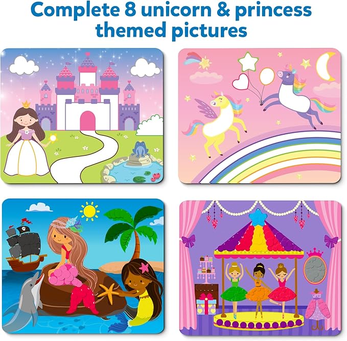 Skillmatics Dot It Sticker Art - Unicorns & Princesses, Mess-Free Fun for Kids, 500+ Stickers, Craft Kits, DIY Scrapbooking Activity, Travel Toys, Gifts for Girls & Boys Ages 3, 4, 5, 6, 7