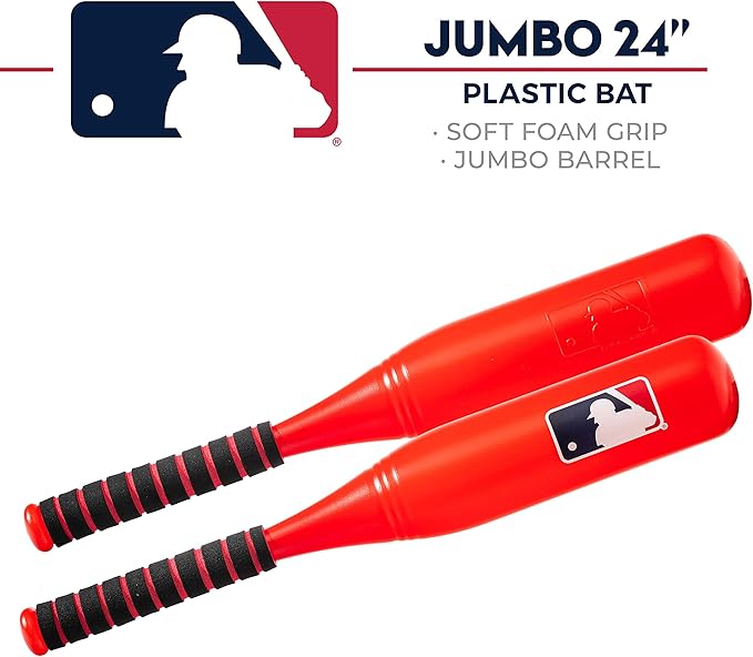 Franklin Sports MLB Jumbo Kids Plastic Baseball Bat - Backyard Bat with Large Barrel for Toddlers - Fat Plastic Bat