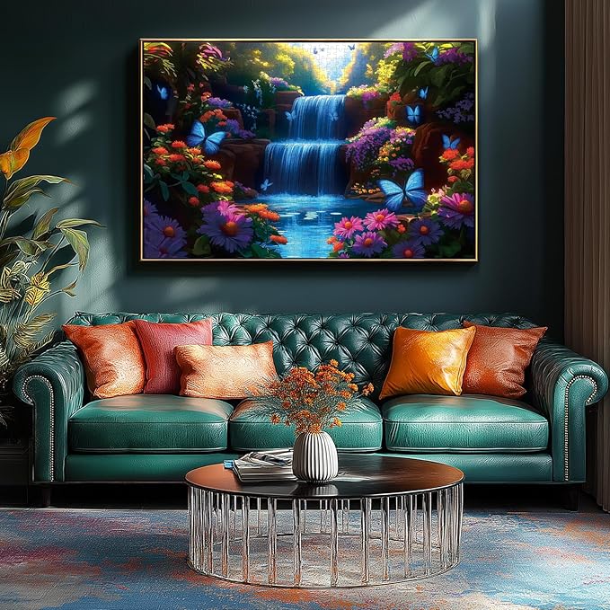 Spring Valley 500 Piece Puzzles for Adults, Butterfly Falls Puzzle for Adults, Hard Challenge Art Jigsaw Puzzles, for Gifts Birthday Party Games Family, 23 * 15 inchches inch Dust Free Puzzle