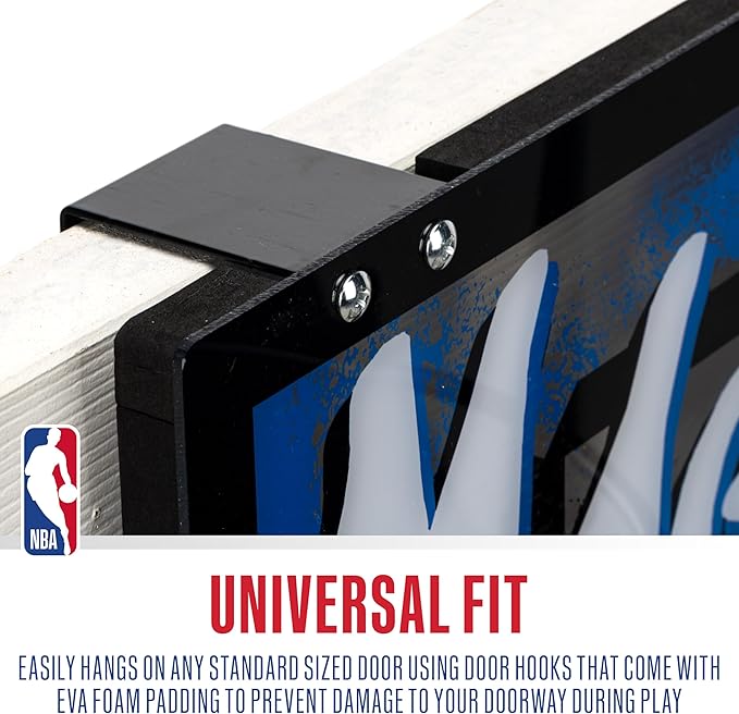 Franklin Sports NBA Team Over the Door Basketball Hoops - Kids Indoor Mini Basketball Hoop + Ball Set - NBA Fan Mini Hoops