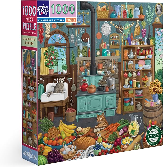 eeBoo 1000 Piece Puzzle - Alchemist's Kitchen Jigsaw Puzzle for Adults, Square 23" x 23" Made with Recycled Board & Vegetable-Based Ink
