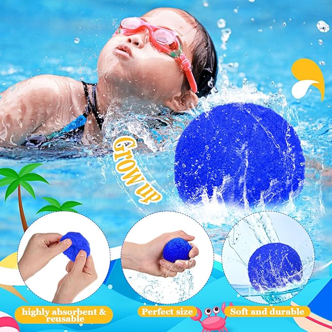Reusable Water Balls, Reusable Water Balloons for Outdoor Games, Balls for Adults Summer Beach Ball for Pool and Backyard Fun