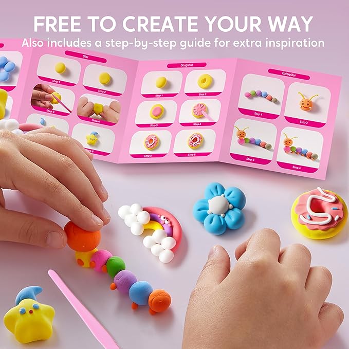 JOVA Klever Kits Air Dry Clay Painting, Air Clay Kit for Kids, 8 Pre-grooved Filling and Original Designed Boards, Easy Play and Non Toxic Material, Arts and Crafts for Kids Age 4-9