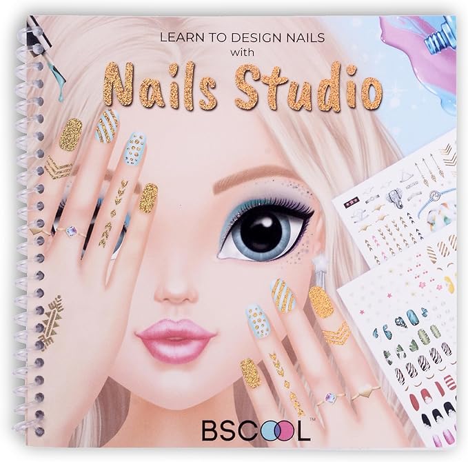 BSCOOL - Drawing, Coloring & Activity Book. Nail Design Book with Stickers and Guides. Fashion Design Sketchbook for Kids 5 and up. Little Designer Book - Nail Sticker Book. Easter Gift for Girls