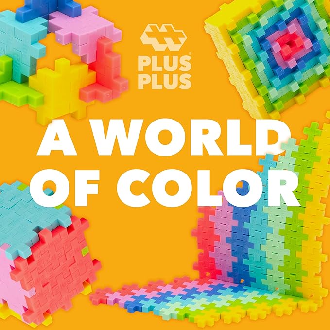 PLUS PLUS 240 Piece Interlocking Building Blocks for Kids, Open Ended Connecting Toys, Stem Bin Classroom Mini Manipulatives - Tropical Mix Play Tube