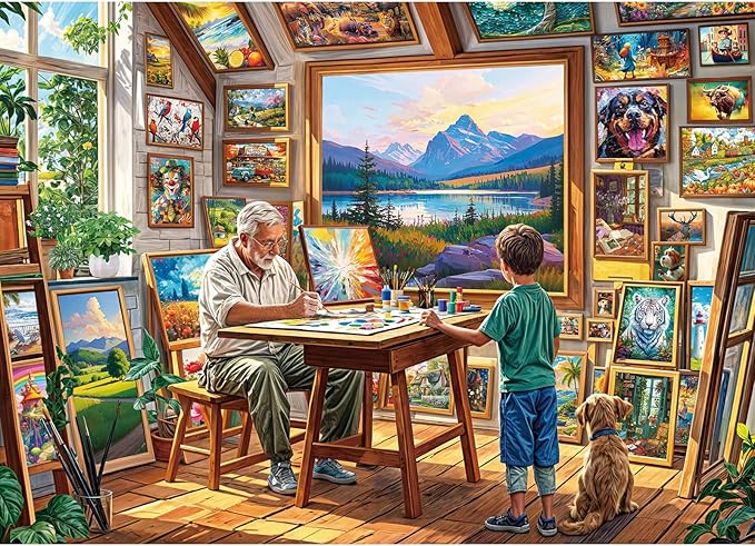 Painting Studio Jigsaw Puzzles for Adults 1000 Piece, Puzzles for Adults, Adult Challenging Game Toys, Impossible Puzzle, Family Decoration Puzzle