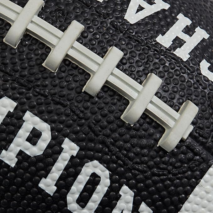 Champion Blitz Football, All-Weather Football, Enhanced Grip, Durable Rubber Cover and Molded Laces, for Outdoor Sports & Training, Includes 6 Ball Pump