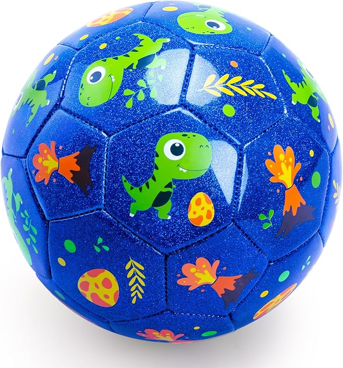 INPODAK Soccer Ball for Toddler Kids 1-3 2-8, Size 2 Size 3 Soccer Ball, Cartoon Dinosaur Unicorn Balls with Pump, Mesh Bag and Gift Box Great Gift for Birthdays