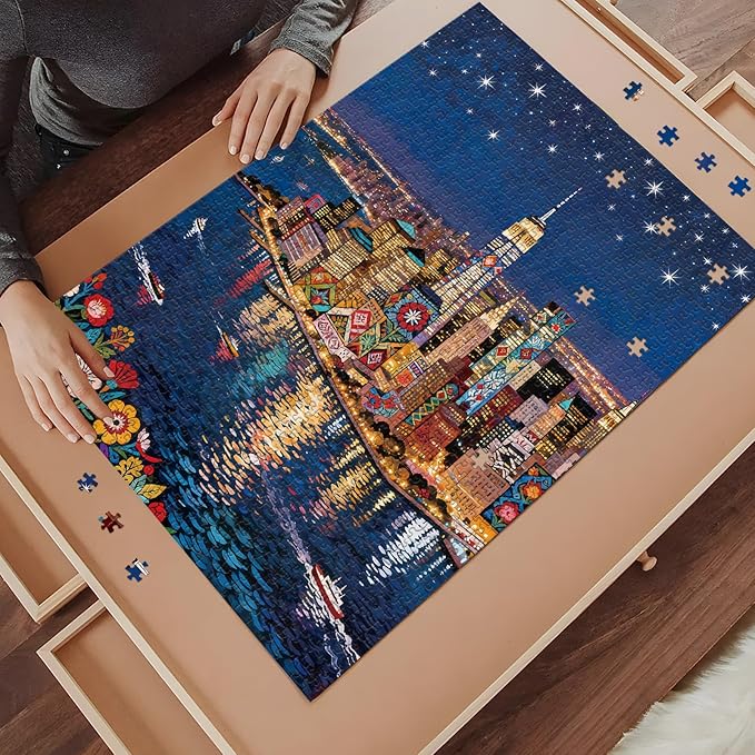 Puzzles for Adults 1000 Pieces with Letters on Back Jigsaw Puzzles Impossible Puzzle City Scene Landscape Puzzle Family Decoration Gift for Valentine Friends Parents(27.56x19.7 Inch)