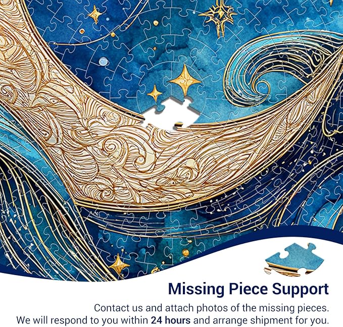 1000 Piece Puzzle for Adults - Waves Stars and Moon Jigsaw Puzzles - Impossible Hard Difficult Challenging Jigsaw Puzzle -Brain Teaser Adult Puzzles - Christmas Birthday Gifts for Women/Men