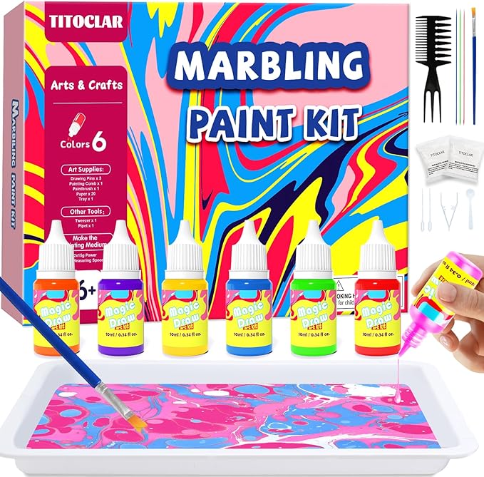 Water Marbling Paint for Kids, Easter Basket Stuffers,Birthday Gifts for Kids 3+ Years Old,Arts and Crafts for Girls Boys Ages 8-12 6-8 3-5,STEM Science Toys