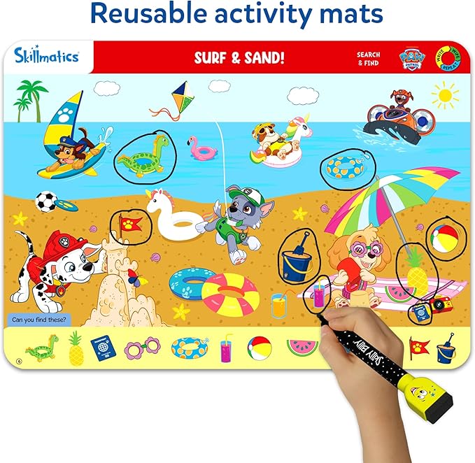 Skillmatics Search and Find PAW Patrol Educational Game - Reusable Preschool Learning Activities, Perfect for Toddlers & Kids Who Love Toys, Art & Crafts, Gifts for Boys & Girls Ages 3, 4, 5, 6