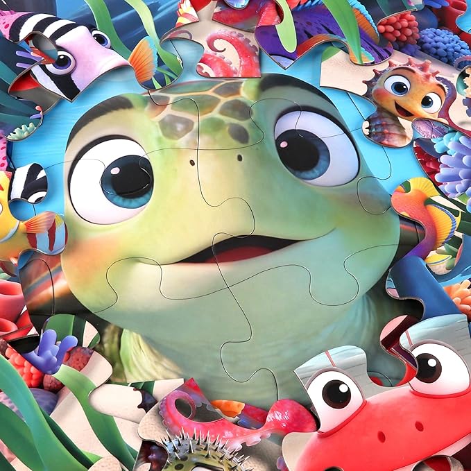 Jumbo Floor Puzzle for Kids,48 Piece Animal Large Jigsaw Puzzles,Learning Educational Toys for Toddlers Ages 3-5,Sea Turtle Puzzle Children Easter Gift for Boy Girl Ages 4-8