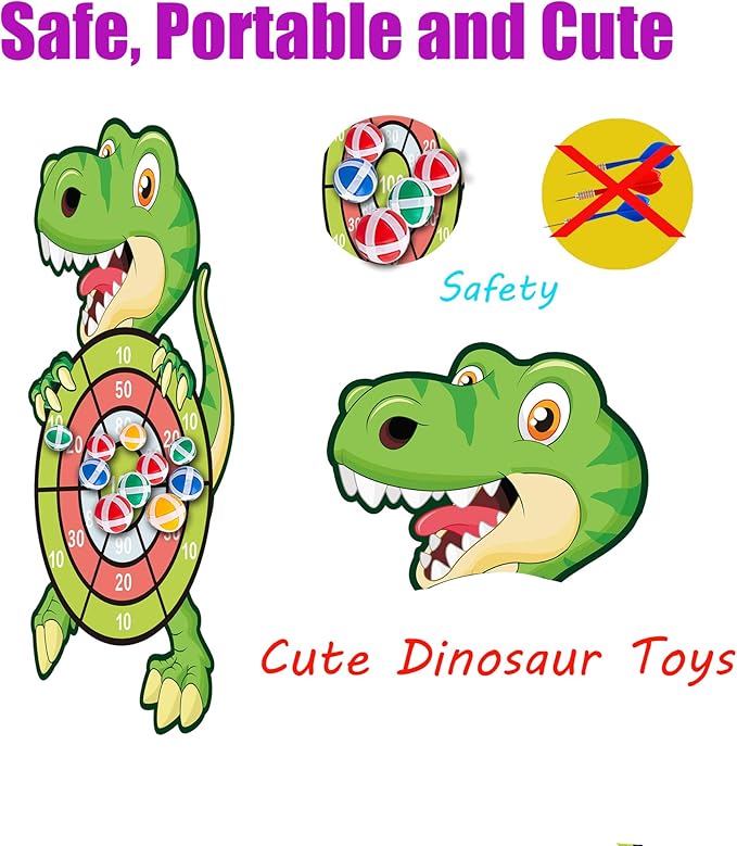 Dinosaur Toys for 3-12 Year Old Boys,30”Large Dart Board Kids Toys Age 4-12,Indoor Outdoor Games Dinosaur Birthday Party Supplies Favors Decorations,Stocking Stuffers for Kids