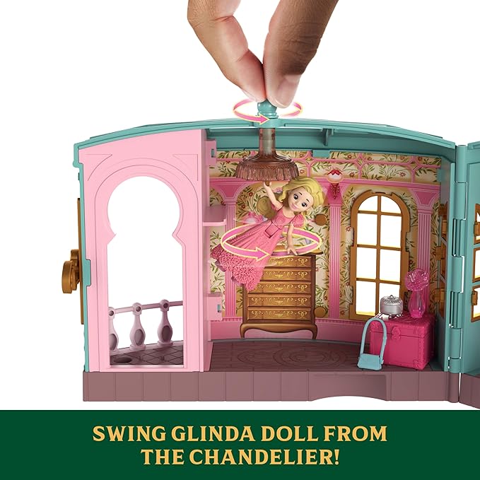 Mattel Universal Pictures’ Wicked So Popular Dorm Small Doll Playset with 3 Play Spaces & 9 Accessories, Inspired by The Movie