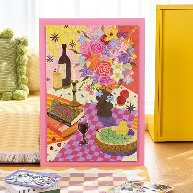 MOMIBOOK 1000 Piece Puzzle for Adults Jigsaw Puzzles of Tipsy Reverie, Twinkle Laminate Painting Image Challenging Hard Impossible Puzzle Unique Funny Party Christmas Birthday Gifts
