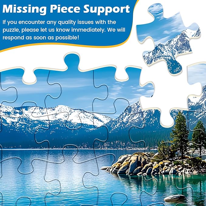 2 Pack 500 Pieces Puzzle for Adults, Summer Amalfi Coast Puzzle 500 Pieces for Adults Teens Seniors, Lake Tahoe Scenery Jigsaw Puzzle Challenging Puzzles for Family Activity Gift