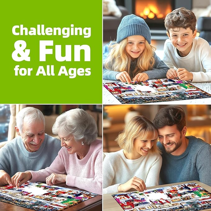 Christmas Puzzles for Adults 1000 Pieces, Caravan in the Snow - Winter Camping Jigsaw Puzzle Adults and Teens Family Challenging for Party Game & Family Fun (27.5" x 19.7")