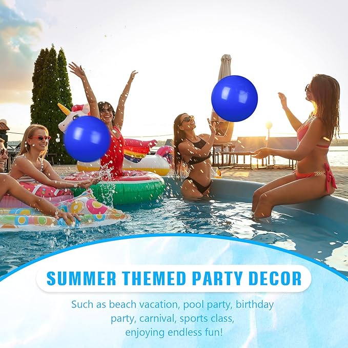 4 Pcs Inflatable Beach Ball 24 inch Swimming Pool Balls Summer Outdoor Decor Ball Ornaments Floatable Beach Balls for Swimming Pool Birthday Party Supplies