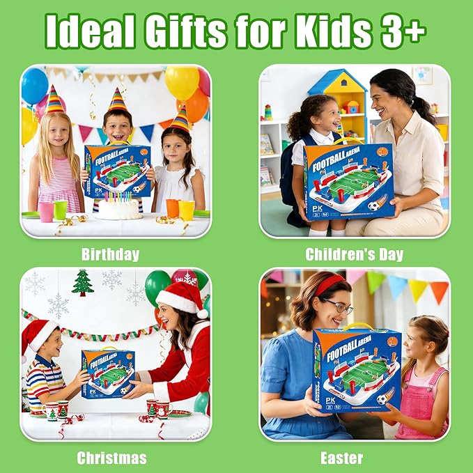 Mini Soccer Table Game for Kids - Football Board Games for 3 4 5 6 7 8 9 10 11 12 Year Olds - Pinball Interactive Indoor Sports Toys Birthday for Boys Girls Age 4-8 6-8 8-12