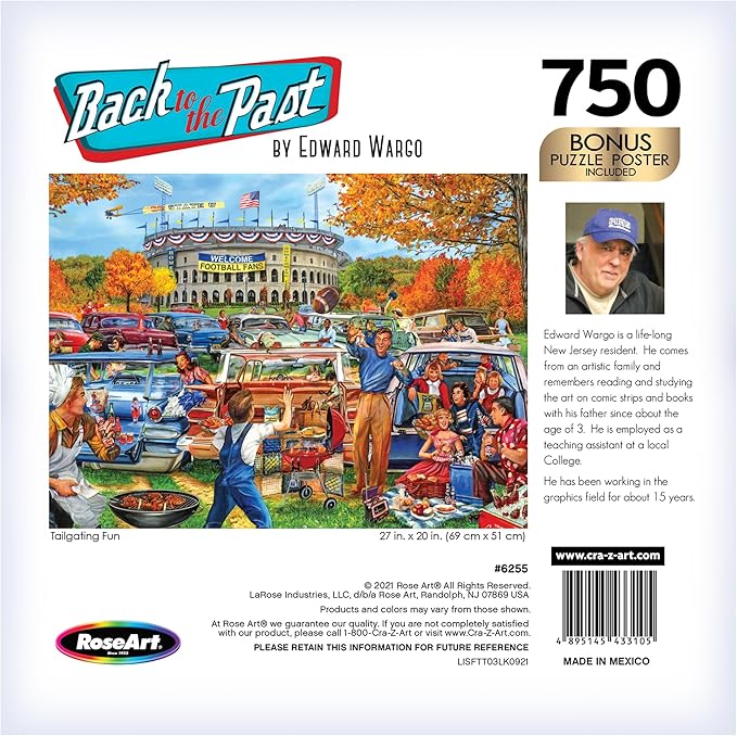 RoseArt - Back to The Past - Tailgating Fun - 750 Piece Jigsaw Puzzle for Adults