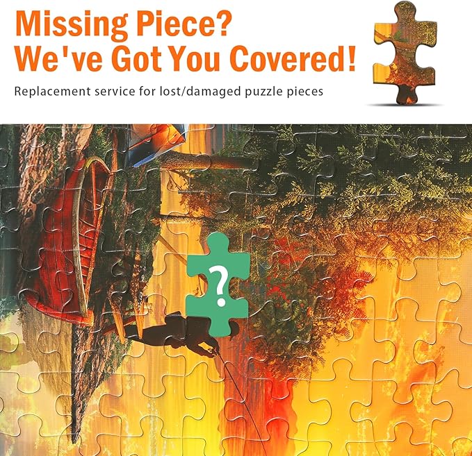 Jigsaw Puzzles for Adults 1000 Pieces, Fishing Village Landscape Difficult Challenging Unique Puzzle for Game Night Family Home Decor, 20x27 Inches, Dusk Lake